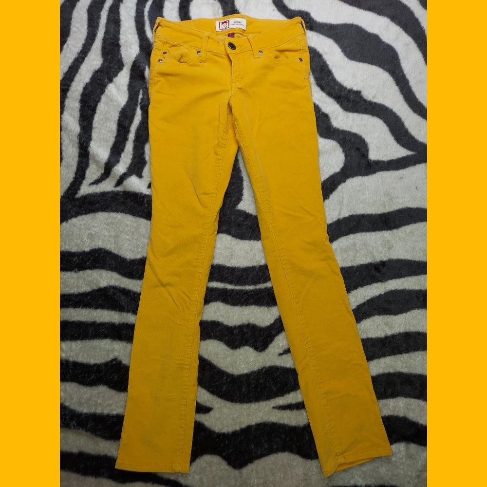 Yellow Corduroy Skinny Pants